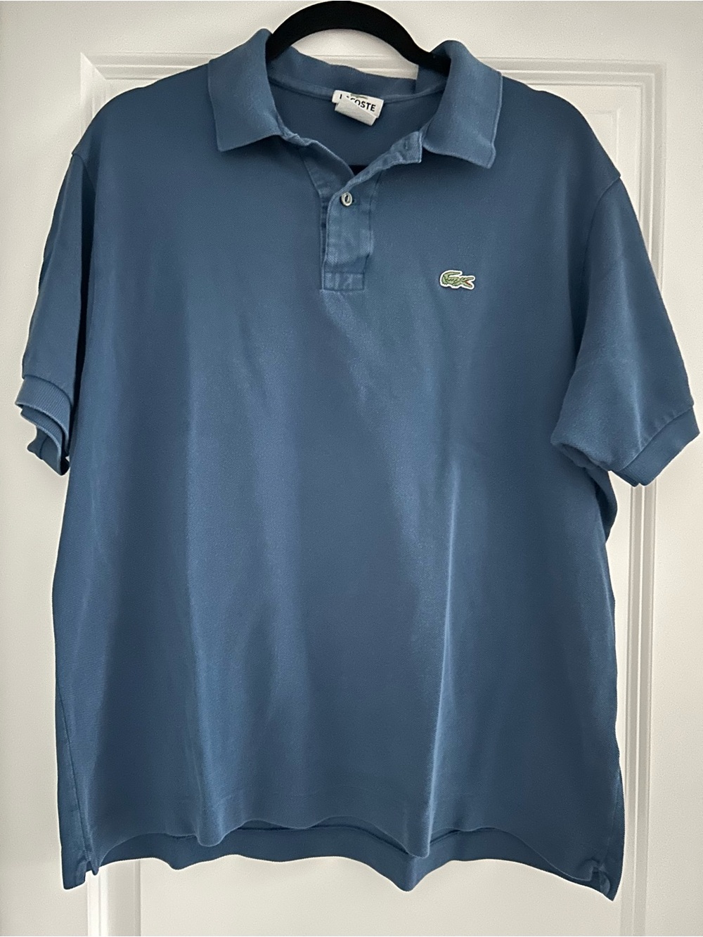 Lacoste Men's Slate Blue Polo with Embroidered Crocodile
